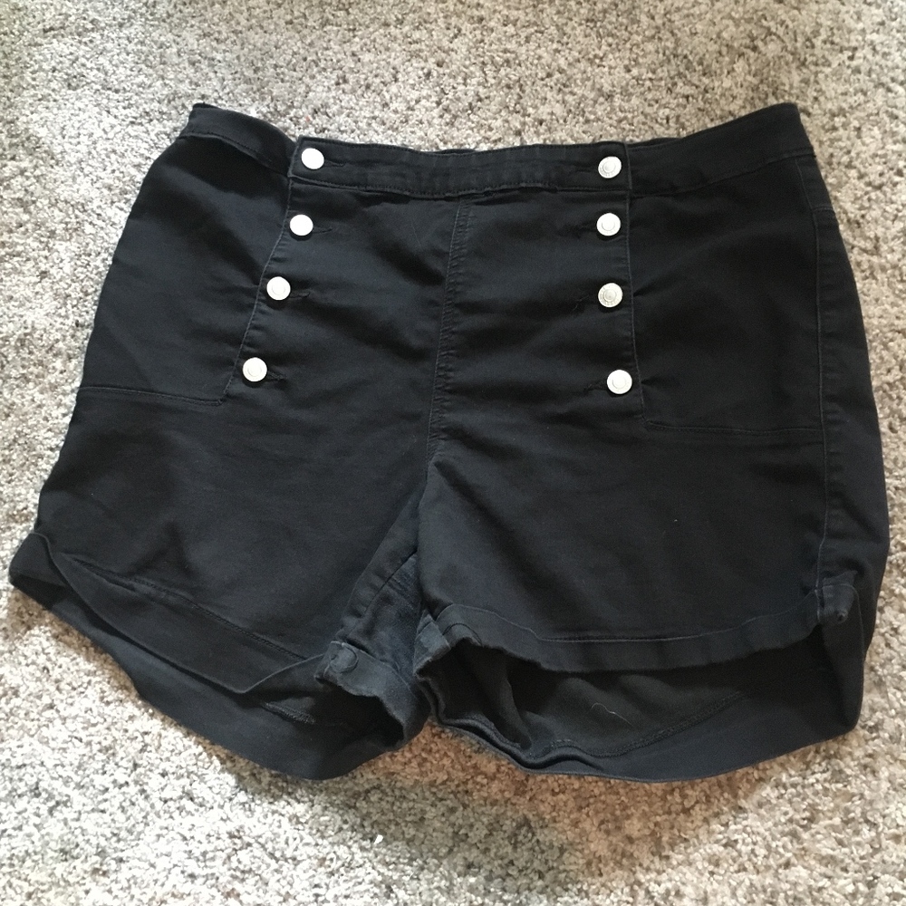 Black High Waisted Jean Shorts